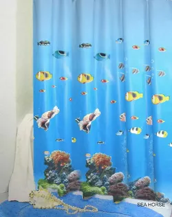 купить Занавеска для ванной Bisk 00074 PEVA SEA HORSE 180x200 в Кишинёве 