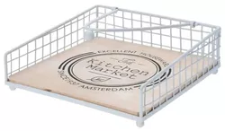 купить Аксессуар для кухни Promstore 48114 Салфетница 18x18x5см Винтаж, белая, металл в Кишинёве 
