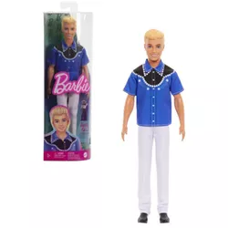 cumpără Păpușă Barbie HRH25 Ken Fashionist în cămașă cu un design albastru și negru în Chișinău 