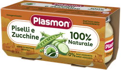 Пюре PLASMON горох с кабачком (6 мес), 2x80 г