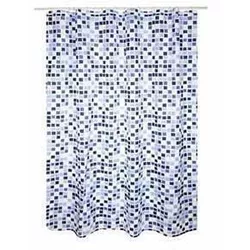 купить Занавеска для ванной MSV 44257 180x200cm голубая мозаика в Кишинёве 
