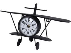 Часы настольные "Самолет" 37.5X20cm, металл, черные