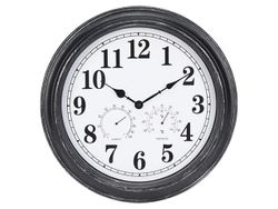 Ceas de perete rotund 40cm, H5cm, termometru si higrometru