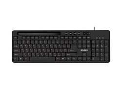 Keyboard SVEN KB-S302, Multimedia, Tray for smartphone, Black, USB