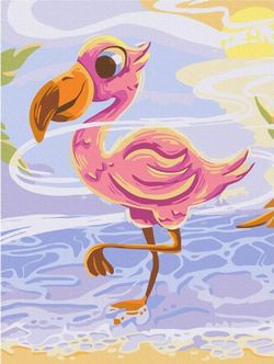 купить Картина по номерам BrushMe KBS0143FC 30x40 сm (fără cutie) Flamingo drăguț в Кишинёве 