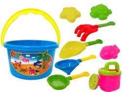 Set de jucarii pentru nisip in caldarusa 8buc, 16cm