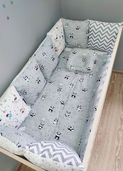 Комплект постельного белья в кроватку Pampy Grey Panda