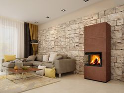 Дизайнерская аккумуляционная кафельная каминная печь ROMOTOP SOLID L ACCUM