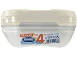 Set cutii alimente patrata 4buc 0.5l 15X15X3cm