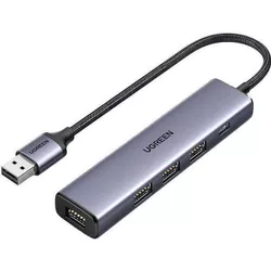 купить USB Hub Ugreen 20805 HUB 4in1 USB 3.0 to 4*USB-A 3.0 CM473, Silver в Кишинёве 