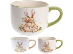 Чашка 350ml "Пара кроликов" 15cm, 2 дизайна, керамика