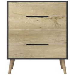 купить Комод Trendy Flora-Anthracite, Sapphire Oak, 78x95x45cm (GTR008146) в Кишинёве 