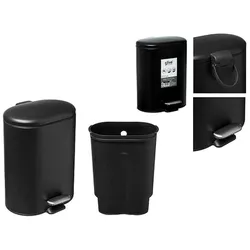 купить Урна для мусора 5five 55779 Siliflex 6l, negru cu pedala в Кишинёве 