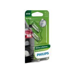 cumpără Lampă auto Philips W5W 12V 5W W2,1X9,5d LongLife EcoVision Blister (2buc) (12961LLECOB2) în Chișinău 