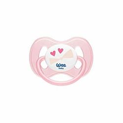 Пустышка силиконовая ортодонтическая Wee baby (0-6 мес) розовая