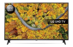50" LED TV LG 50UP75006LF, Black (3840x2160 UHD, SMART TV, DVB-T2/C/S2)