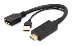 Adapter DP F to HDMI M  Active 4K Cablexpert "A-HDMIM-DPF-01" Black Display port fem to HDMI male