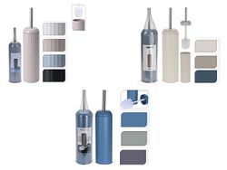 Perie WC cu suport "cilindru" Bathroom, metal, multicolor