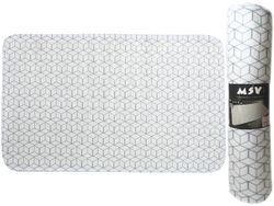 Covoras pentru baie 45X75cm MSV Mozaik, alba/sur, microfibra
