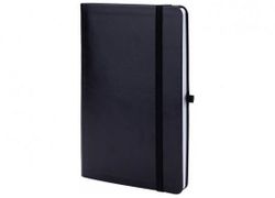 Carnet cu elastic A5 128 foi/linii (cop.moale,piele)Negru