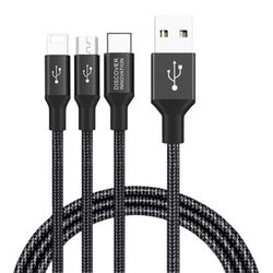 3in1 Cable Nillkin, Swift, Micro-USB/Type-C/Lightning, 1.5M, Black
