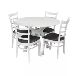 купить Комплект стол и стулья Evelin di Costacurta стол Raffles Round White (d=960) + 4 стула COCO White/NV-10WP Grey в Кишинёве 