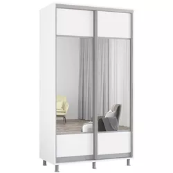 cumpără Dulap Mobildor-Lux Aron-S uși glisante din PAL cu oglindă (K1) orizontal (100x60x230H cm Alb brilliant în Chișinău 