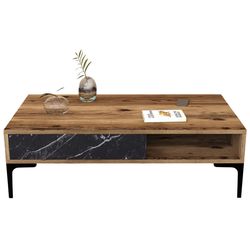 купить Журнальный столик Trendy Istanbul, Nuc, Marmura Neagra 105x32x60cm в Кишинёве 