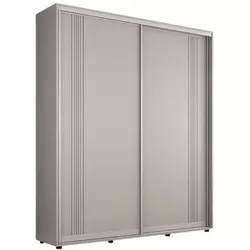 cumpără Dulap Mobildor-Lux Compact uși glisante PAL cu ornament linii (230x45x230H cm) Grey în Chișinău 