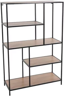 купить Этажерка H&S 48339 cu 5 polite 76x30x116cm metal/MDF, natural в Кишинёве 