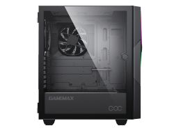 Case ATX GAMEMAX Typhoon COC, 1x120mm ARGB, 4xLED strips, TG, USB3.0, Black