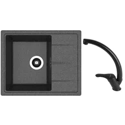 купить Мойка кухонная со смесителем Dr.Gans Nika 580 + SanDonna F 1069 negru в Кишинёве 