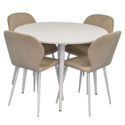 купить Комплект стол и стулья Evelin di Costacurta стол DT-402-5Wh + 4 стула YTC-064Wh Light beige в Кишинёве 