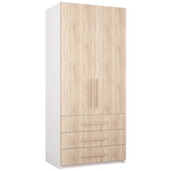 cumpără Dulap Mobildor-Lux Smart-Home (0.80x0.56x2.0H m) cu polițe și sertare Alb/Sonoma în Chișinău 