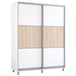 купить Шкаф Mobildor-Lux Aron-S 1.0m-1.8m uși glisante din PAL orizontal (170x60x200H cm) Alb Brilliant в Кишинёве 