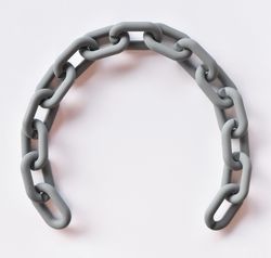 Lanț acrilic mat, 38 cm / cenușiu
