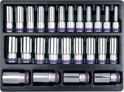 cumpără Set de tubulare, bite, duze King Tony 9-4335MR набор 1/2" головок торцевых, глубоких 6гр., от 8 до 36мм, 25 пр. în Chișinău 