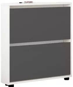 cumpără Raft pentru încălțăminte Mobildor-Lux Leo Slim 100x16x86H cm White/Anthracite în Chișinău 