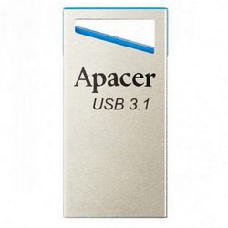 64GB USB3.1 Flash Drive Apacer "AH155", Silver, Super-Mini, Metal Case, Capless (AP64GAH155U-1)