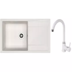 cumpără Chiuvetă bucătărie cu bateria Dr.Gans Techno 860 + SanDonna F 7073 alb în Chișinău 