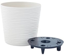 cumpără Ghiveci pentru flori Aleana 115089 cu insertie Fiujin d23.5x22 cm, white rose în Chișinău 
