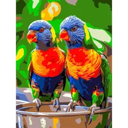 купить Картина по номерам Strateg 58040 Papagali stralucitori 30x40cm в Кишинёве 
