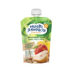 Пюре яблоко-персик-груша Когда я Вырасту, 220г