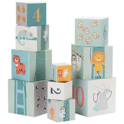 купить Игрушка Premaman PJQA5N-CCC-UNQ Set de cuburi Happy Wild, 10buc в Кишинёве 
