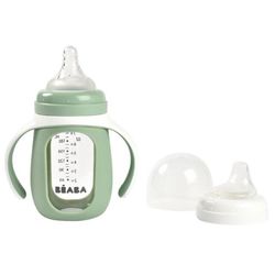 cumpără Cană cu pai Beaba B913537 Biberon de invatare 2 in 1 din Sticla 210 ml Sage Green în Chișinău 