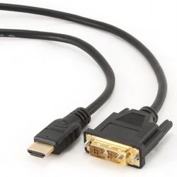 Cable HDMI to DVI  0.5m Cablexpert, male-male, GOLD, 18+1pin single-link, CC-HDMI-DVI-0.5M