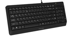 Keyboard A4Tech FK15, Full-Size Compact Design,FN Multimedia, Laser Engraving,Splash Proof,Black,USB