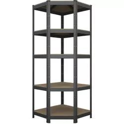 купить Cтеллаж складской Nex Home Raft metalic colț Budget 1800x900x400x705mm, 5 nivele MDF, Antracit в Кишинёве 