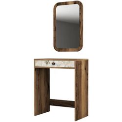 cumpără Măsuţa de toaletă Trendy Oglinda Lizbon Nuc, Alb, Marmura (masa de machiaj) (GTR001457) în Chișinău 