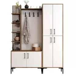 cumpără Mobilă pentru antreu Trendy Viyana DA, Nuc, Alb 150x200x35cm (GTR001366) în Chișinău 